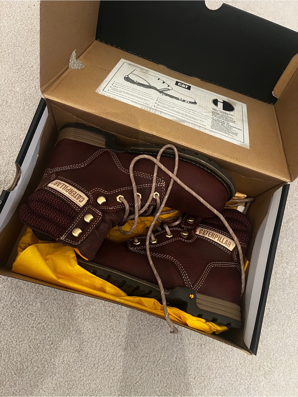 Caterpillar Women’s Paisley 6" steel toe Boots in Tawny Brown